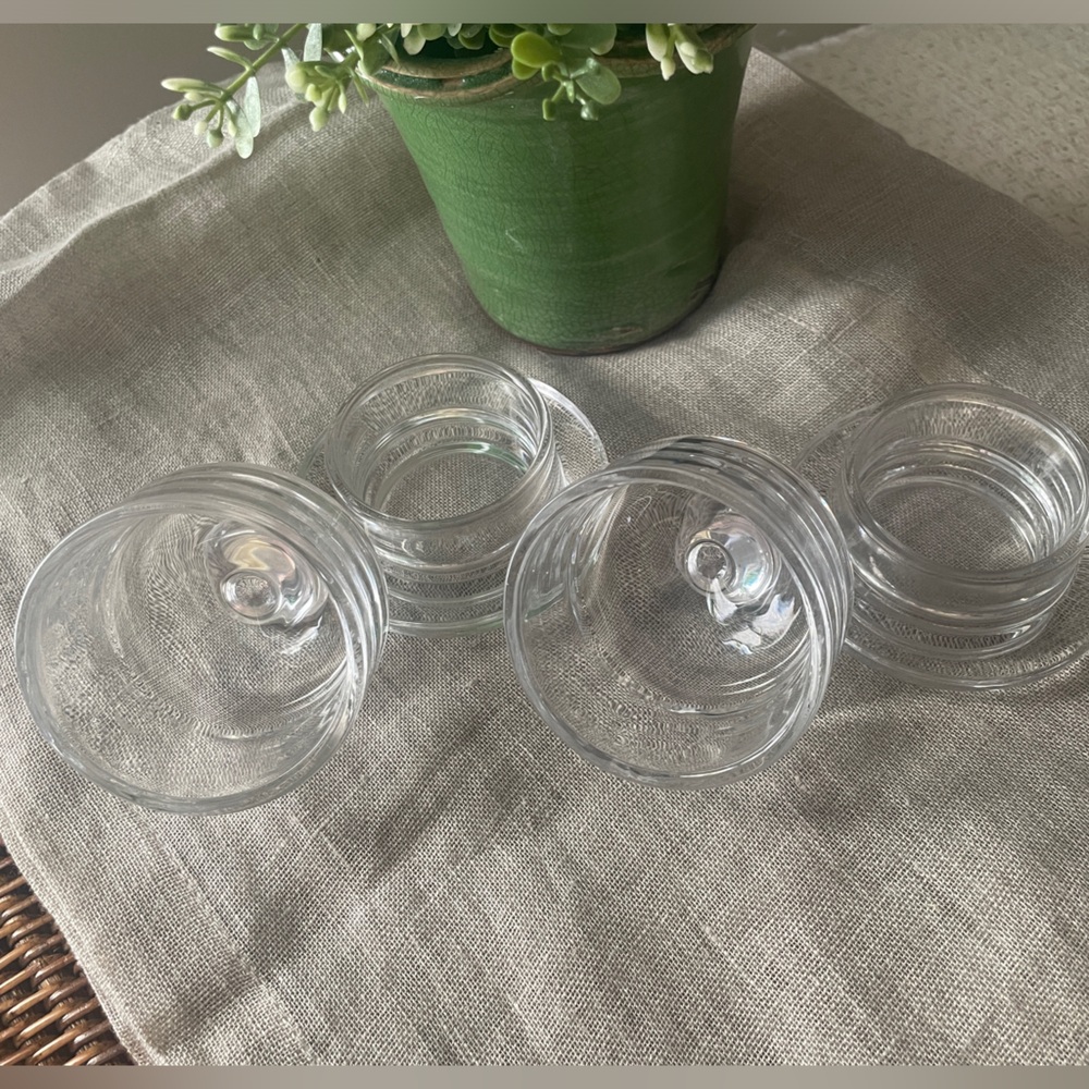 Individual Glass Butter Pat Covered Dish Cloche Single Serve Set of 2 - Picture 2 of 4